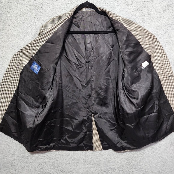 Stafford Blazer Mens 50L Houndstooth Classic Fit Sport Coat‎ Jacket Essential - Picture 3 of 8